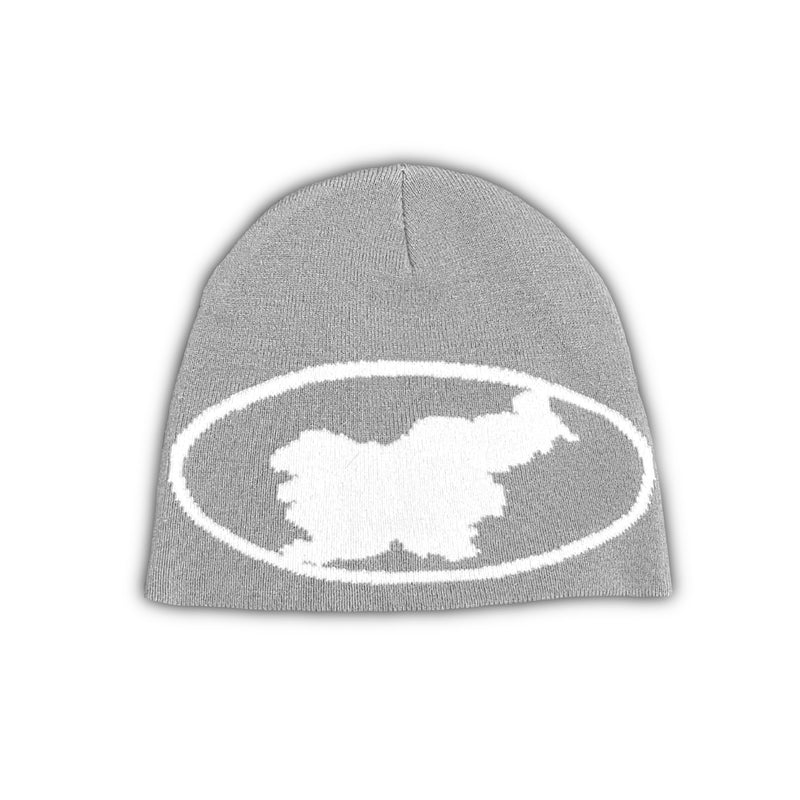 Siva Pletena Kapa Beanie "WorldWide SI"
